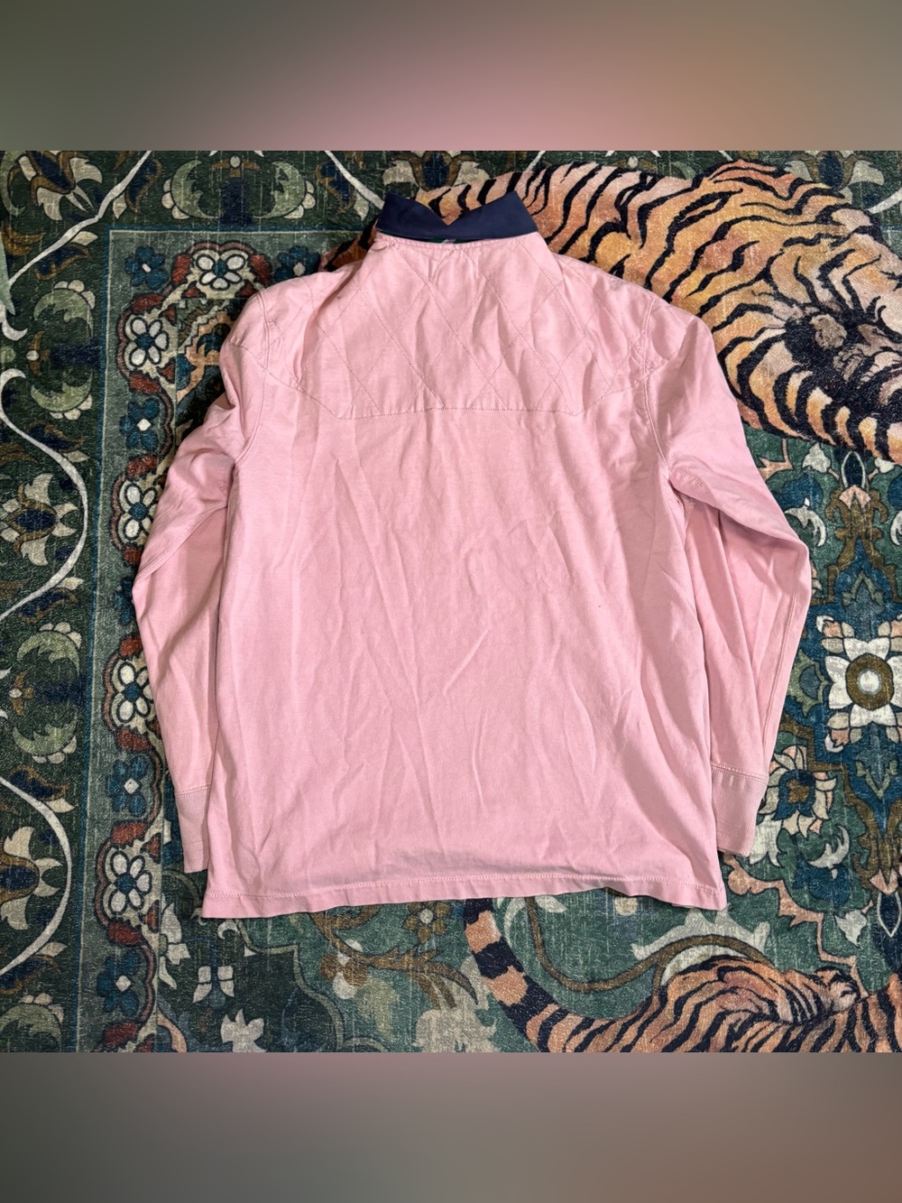 Vintage 90s Polo Ralph Lauren Rugby Long Sleeve RL Golf Club Pink Mens Large - Picture 4 of 7